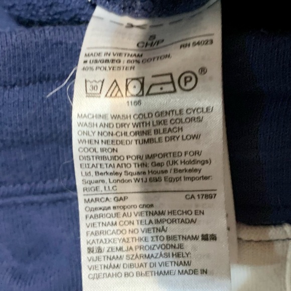 Pair of GAP blue terry joggers w/white stripe down legs. - Picture 10 of 13